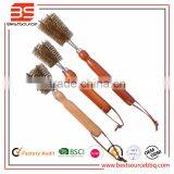 Easy Cleaned Wooden 3pcs BBQ Double-side Grill Cleaning Brush With Scraper thumbnail-1