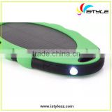 led function 5000mAh solar power bank with mirror