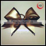 Black and Metallic Gold Cheer Bows Hair Accessory With Rhinestone Center Quality Choice thumbnail-1