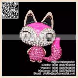 Pink Animals Fashion Good Gifts Crystal Diamond Lovely Fox Brooch