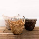 Natural Water Hyacinth Woven Storage Basket With Handles Quality Choice thumbnail-3