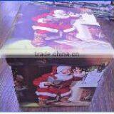 Colorful Christmas Storage Folding Stool Ottoman Seating Box