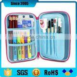 Blue pu Leather Waterproof Cover Eva Pencil Travel Case for Schoolgirls thumbnail-3