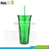 24 oz double wall plastic geometric translucent tumbler with matching AS straw