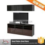 L Shaped New Model Wooden Tv Cabinet Designs With Showcase thumbnail-3
