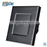 2 Gang Brushed Aluminum Small Dimmer Switch