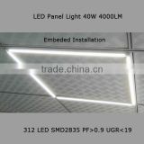 2017 New Construction 600x600MM 36W or 40W SMD2835 PF>0.9 LED Panel Light with LIFUD driver