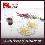 Set of 3 Pcs Diamond Glass Plate Set Glass Dish Glass Soup Bowl thumbnail-1