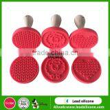 Custom Printed Silicone Cookie Stamp Silicone Cookie Stamp With Wooden Handle thumbnail-1