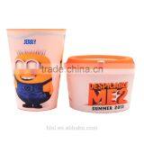 All in One Snacking And Drinking Movie Display Cup With Straw, IML Custom Logo Printed Drink Cup With Straw thumbnail-6