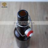 Hermetic Brown Color Glass Material Bottle , Glass Beverage Bottle With Clip Top thumbnail-5