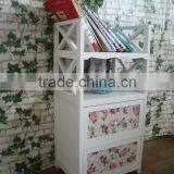 Modern Design White Wooden Cabinet With Wicker Drawers thumbnail-6