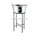 Silver Round Ice Bucket With Underframe thumbnail-1