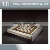High Quality Glass Top Natural Marble Small Square Coffee Corner Table thumbnail-2