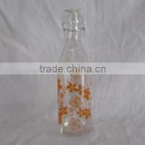 1000ml color printing wholesale glass juice bottles with clip top rail
