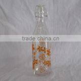Custom Flower Printing 300ml Glass Juice Jar With Clip Top Rail thumbnail-5