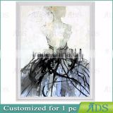 Handmade Modern Abstract Human Woman Figure Oil Painting Back