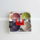 4pcs Colorized Ceramic Bowl Mini Stoneware Dinner Set thumbnail-1