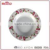 China Manufacturer Round Deep Dinner Dishes, Rose Printing Hand Made Plastic Plates thumbnail-1