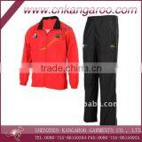 100%polyester Zipper Front Red Jacket Black Pants Tracksuits thumbnail-1