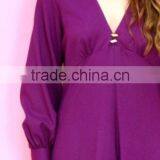 1970s Vintage Purple High Neck Maxi Dresses With Gold Trim HSd7287 thumbnail-5
