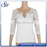 2017 Sexy White Tank Top With Lace Wholesale 95%polyester 5%spandex thumbnail-1