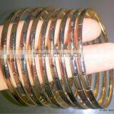 3 TONE GOLD PLATED BANGLE Bracelet Set 3mm thumbnail-1