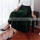 2017 Latest Popular Women's Clothing Velvet Tall Waist Long Skirts for Ladies thumbnail-3
