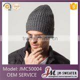 Leisure Design Mens Solid Grey Color Winter Knitted Dobby Hats And Cap thumbnail-1