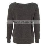 High Quality Tri-blend Sweatshirt for Women , Wholesale Crew Neck Heather Gray Sweatshirt thumbnail-2