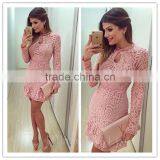 the Latest Autumn Women Long Sleeve Lace Dress Cocktail Mini Dress thumbnail-5