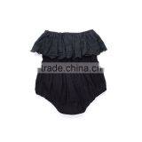 S33625W 2017 Newborn Baby Girl Black Lace Romper Jumpsuit Boat Neck Romper thumbnail-4