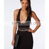 Sexy Deep Plunge Neck Bodycon Fit Dress Designer One Piece Party Dress thumbnail-6