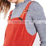2017 OEM Spring Women Adjustable Burnt Orange Cord Pinafore Dress thumbnail-4