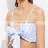 CUTE Self Bow Blue Top, Ladies Newest Design Tank Top thumbnail-6
