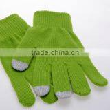 China Manufacturers Coustom Green Color Touch Screen Gloves thumbnail-1
