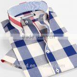 Wholesale Latest Design Egyptian Cotton Italian Short Sleeve Plaids Dress Men Shirt thumbnail-1