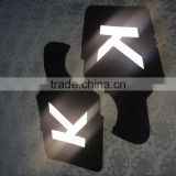 EN13356 sew on safety garment printed reflective pvc patches