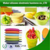 Unbreakable Healthy Non-toxic Silicone Folding Bowl thumbnail-1