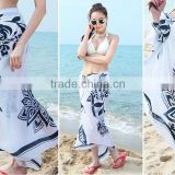 Womens Chiffon Printed Bikini Cover Up Pareo Sarong dress Swimwear Wrap Beach Scarf
