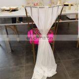 Chiffon Ruffled Wedding Chair Cover Sash With Hood thumbnail-1