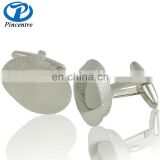 china cheap silver plated custom stainless steel blank cufflinks