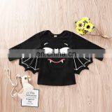 Halloween Baby Black Tshirt 100% Cotton Baby Long Sleeve Bat Tshirt Tops Newborn Infant Clothes