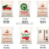2020 Christmas Gift Bags Large Organic Heavy Canvas Bag Santa Sack Drawstring Bag With Reindeers Santa Claus Sack Bags for Kids thumbnail-2