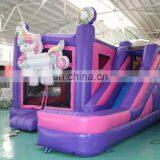Unicorn Themed Bounce House Bouncy Jumping Castle Bouncer Kids Playhouse Inflatable Bouncer Combo With Slides thumbnail-3