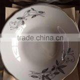 Porcelain Soup Palte With Cut Edge Shape Supply for BANGLADESH Ceramic Soup Palte With Decal and Line thumbnail-4