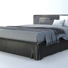 Concise Home Duplica Minimalist Bed BB-1603-15 Genuine Leather and Imported PU Upholstered Double Bed thumbnail-2