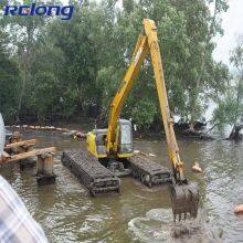Amphibious Excavator With Floating Undercarriage Pontoon Diggers in Water thumbnail-3