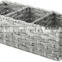 Three Format Plastic Hand Woven Bathroom Bedroom Cosmetics Storage Basket thumbnail-2