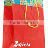 custom printed paper bag MOQ with handle, gloss lamination shopping bags